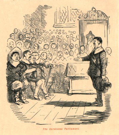 Il Parlamento Barebones, 1897 da John Leech