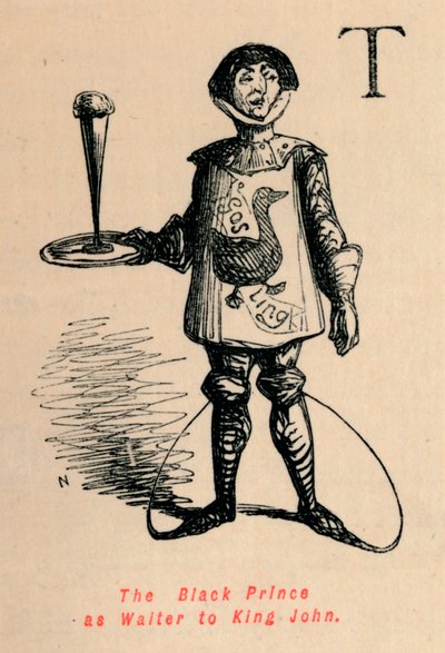 Il Principe Nero come cameriere del Re Giovanni, c1860 da John Leech
