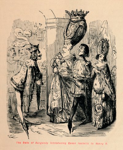 Il Duca di Borgogna introduce la Regina Isabella a Enrico V, c1860 da John Leech