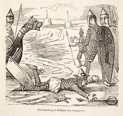 Lo sbarco di Guglielmo il Conquistatore, da The Comic History of England da John Leech