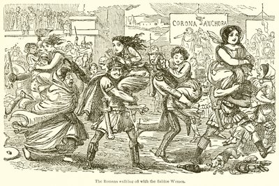 I romani portano via le donne sabine da John Leech