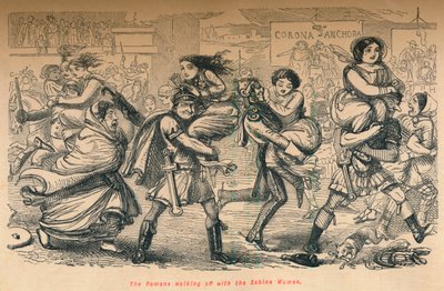 I Romani che portano via le donne Sabine, 1852 da John Leech
