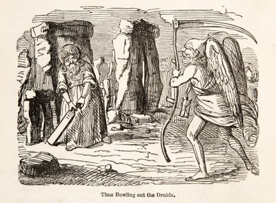 Il tempo che fa cadere i druidi, da The Comic History of England, pub. 1864 da John Leech