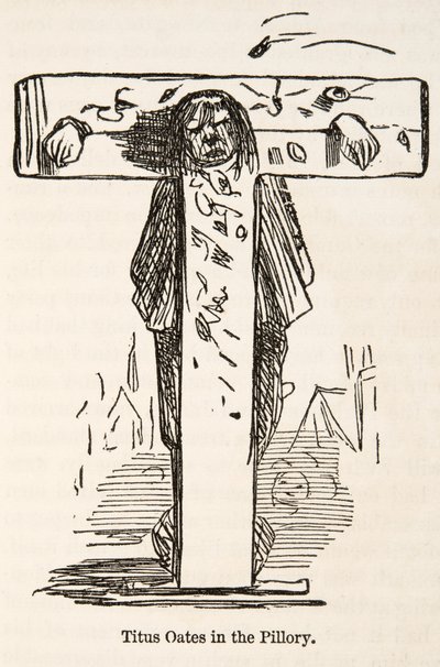 Titus Oates nella gogna, da The Comic History of England, pub. 1864 da John Leech