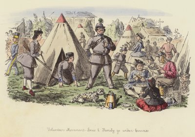 Movimento dei volontari, Jones e la famiglia sotto la tenda da John Leech