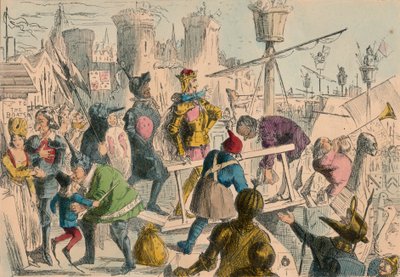 Imbarco di re Enrico V a Southampton. A.D. 1415, 1850 da John Leech and Gilbert Abbott A Beckett