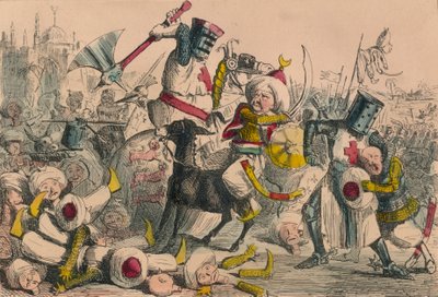Terribile combattimento tra Riccardo Cuor di Leone e Saladino, 1850 da John Leech and Gilbert Abbott A Beckett
