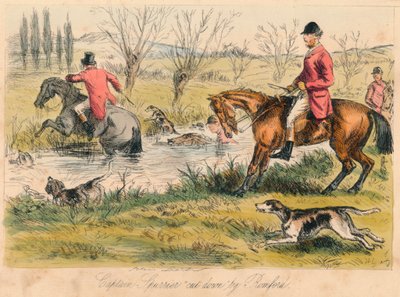 Capitano Spurrier abbattuto da Romford, 1865 da John Leech and Hablot Knight Browne