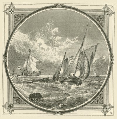 Una nave incagliata è un faro in mare (incisione) da John Leighton