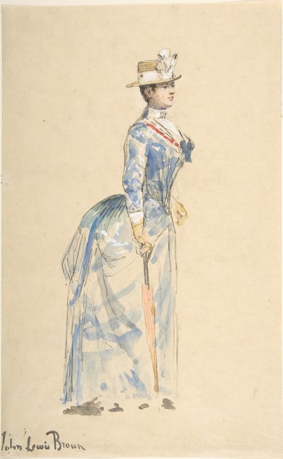 Donna vestita di blu, XIX secolo da John Lewis Brown