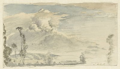 Cielo nuvoloso sopra un paesaggio collinare da John Linnell (II)