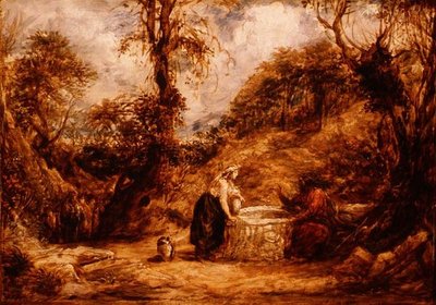 Cristo e la Samaritana al pozzo di Giacobbe, c.1850-60 da John Linnell