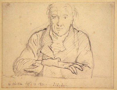 Mezzo busto di Blake, viso pieno, braccia incrociate da John Linnell