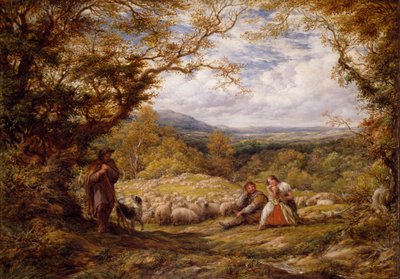 La guida delle pecore, 1863 da John Linnell