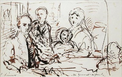 William Albin Garratt e famiglia, c.1830 da John Linnell