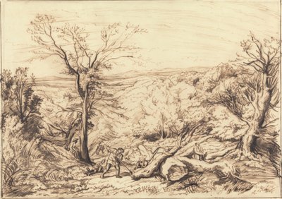 Boscaioli in una foresta da John Linnell