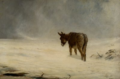 Un asino nella neve da John MacWhirter