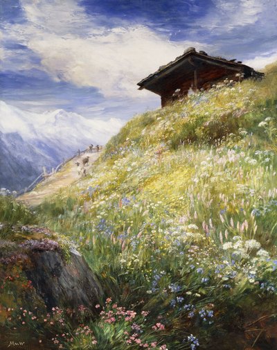 Un prato alpino, Svizzera da John MacWhirter