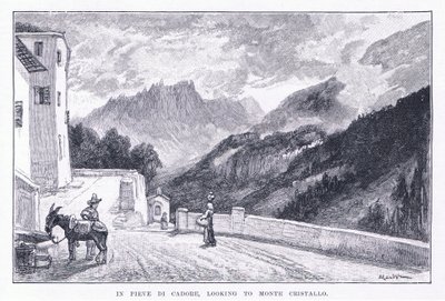 A Pieve Di Cadore, guardando verso Monte Cristallo, da The Magazine of Art 1893, Cassell and Company da John MacWhirter