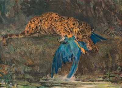 Giaguaro e Ara, fine 19th century da John Macallan Swan