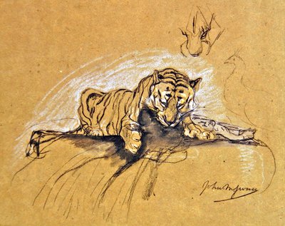 Tigre che mangia, c.1875 da John Macallan Swan