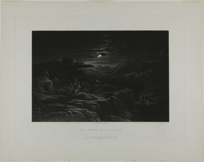 David risparmia Saul a Hachilah, da Illustrazioni della Bibbia da John Martin