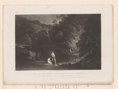 Dio rimprovera Adamo ed Eva per il loro peccato da John Martin