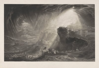 Giosuè ordina al sole di fermarsi, prova prima del testo da John Martin
