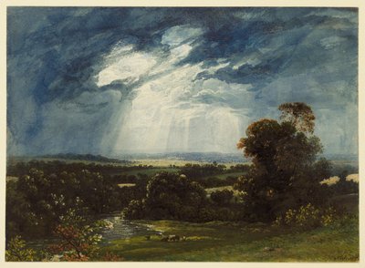 Paesaggio con bestiame al pascolo in primo piano da John Martin