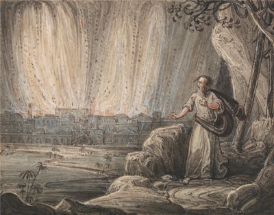 Lot che fugge da Sodoma da John Martin