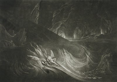 Lucifero sul lago ardente da John Martin