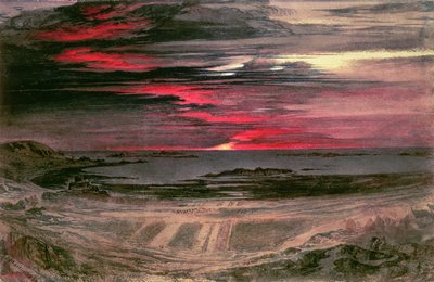 Tramonto su una baia rocciosa da John Martin