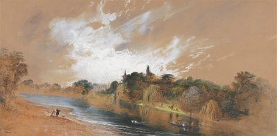 Le rive del Tamigi, di fronte alla villa di Pope da John Martin