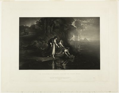 La figlia del Faraone trova il piccolo Mosè, da Illustrazioni della Bibbia da John Martin
