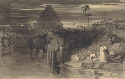 Le figlie di Gerusalemme piangono presso le acque di Babilonia da John Martin