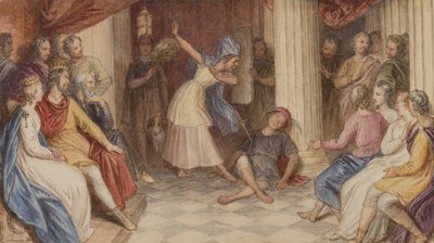 Piramus e Thisbe, Sogno di una notte di mezza estate, Atto V, Scena I, c.1840 da John Massey Wright