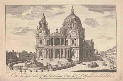 Vista prospettica della cattedrale di San Paolo a Londra da John Maurer