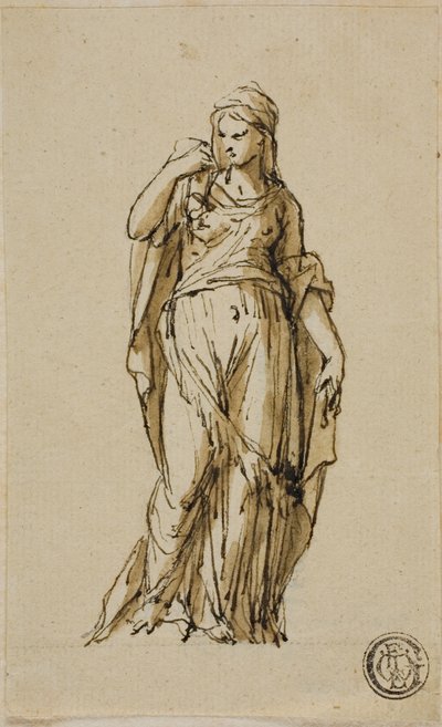 Figura femminile in piedi che si gira a sinistra da John Michael Rysbrack