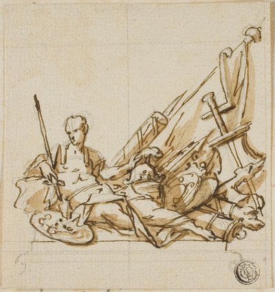 Guerriero su Sarcofago Accompagnato da Trofei: Progetto Non Realizzato per il Monumento al Primo Duca di Marlborough da John Michael Rysbrack