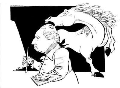 Caricatura di George Stubbs, pittore britannico: 25 agosto 1724 - 10 luglio 1806 da John Minnion