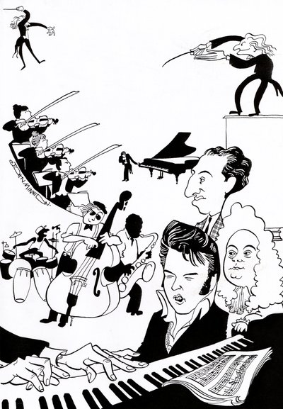 Fantasia musicale - copertina per libro o articolo musicale - con direttori d