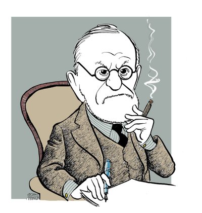 Sigmund Freud - caricatura da John Minnion