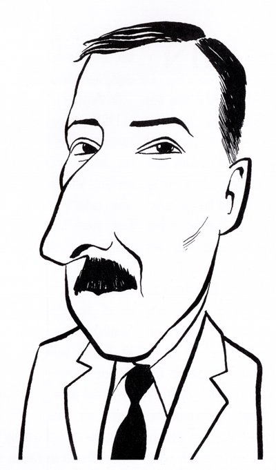 Stefan Zweig, caricatura da John Minnion