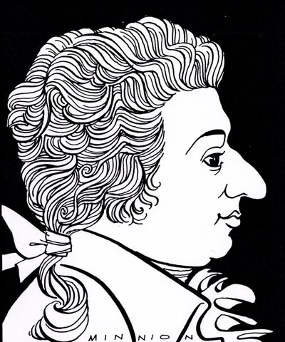 Wolfgang Amadeus Mozart - caricatura da John Minnion