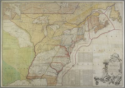 Mappa delle Colonie Britanniche negli Stati Uniti da John Mitchell