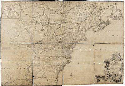 Mappa dei domini britannici e francesi in Nord America di Mitchell da John Mitchell