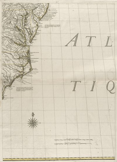 Mappa dei domini britannici e francesi in America, 1756 da John Mitchell