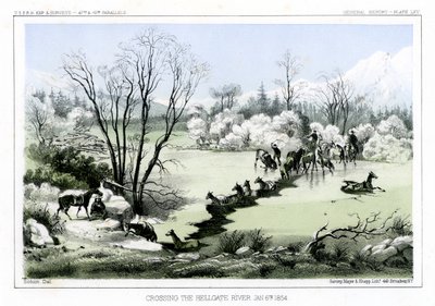 Attraversamento del fiume Hellgate, 6 gennaio 1854, 1856 da John Mix Stanley