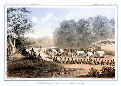Distribuzione di beni ai Gros Ventres, 26 agosto 1853 da John Mix Stanley