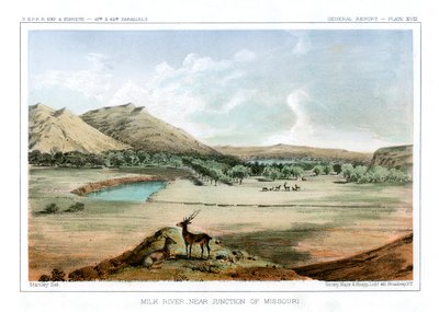 Fiume Milk, vicino alla confluenza del Missouri, 1856 da John Mix Stanley